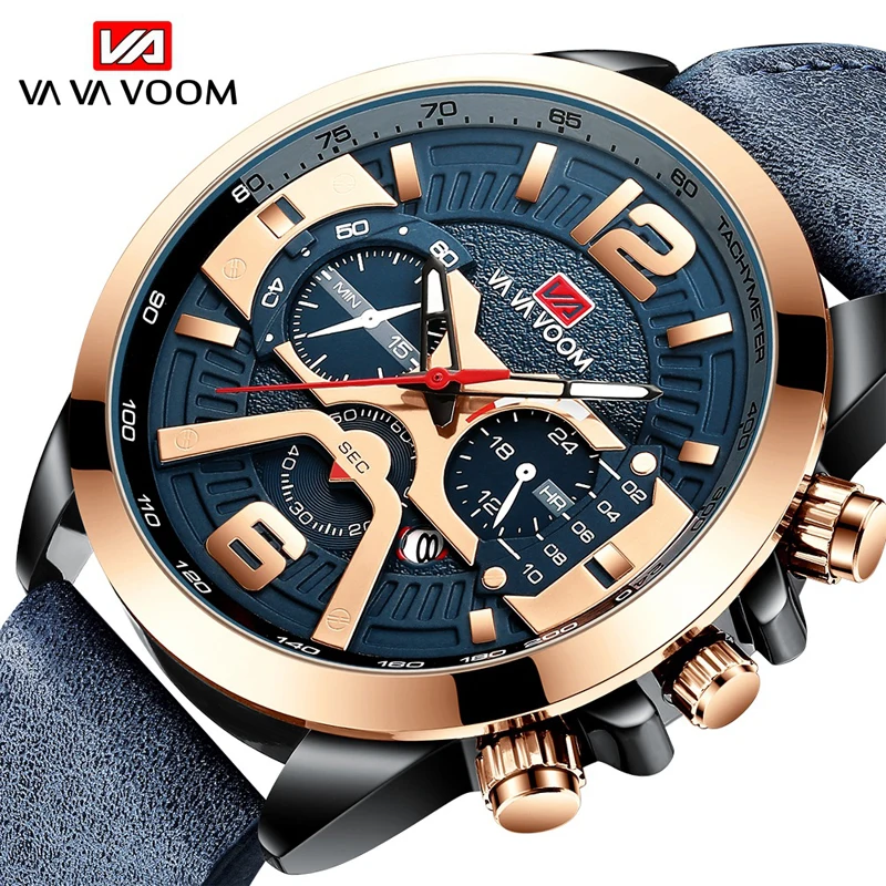 

Hot Selling Waterproof Outdoor Multi-Function Watch Six-Pin Decorative Casual Watch Men's Belt Calendar Quartz Sports Watch
