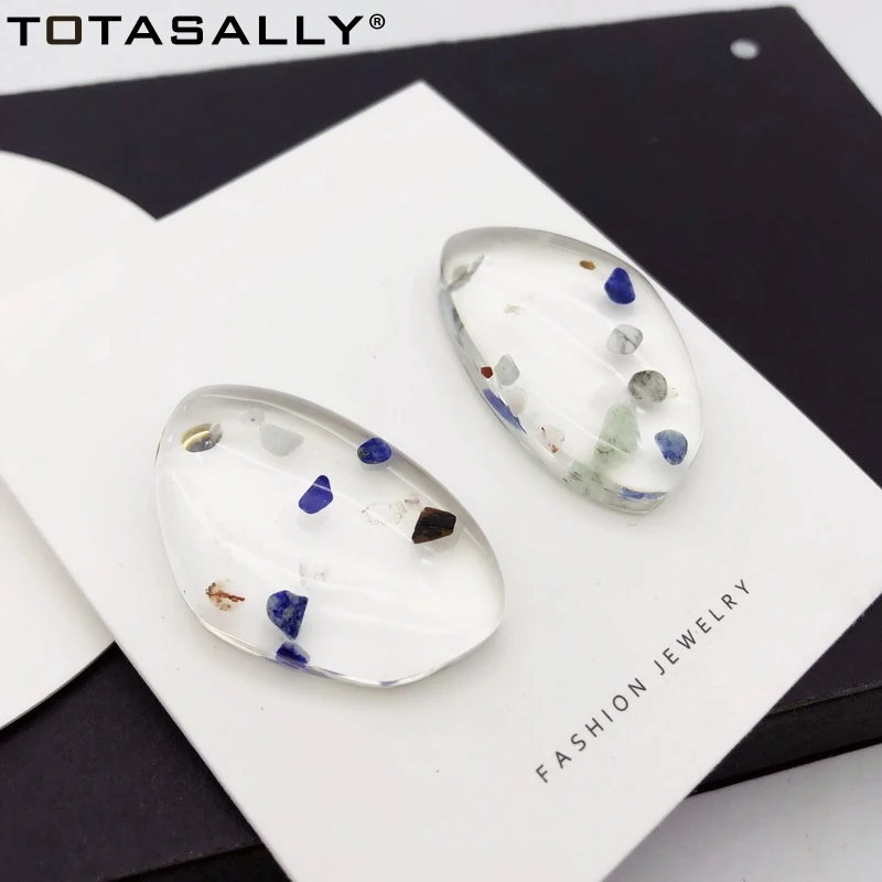 

TOTASALLY Fashion Chic Earrings for Women Simple Clear Geo Acrylic Earrings Lady Transparent Ladies Stud Earrings Dropshipping