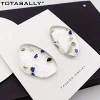 totasally fashion chic earrings for women simple clear geo acrylic earrings lady transparent ladies stud earrings dropshipping