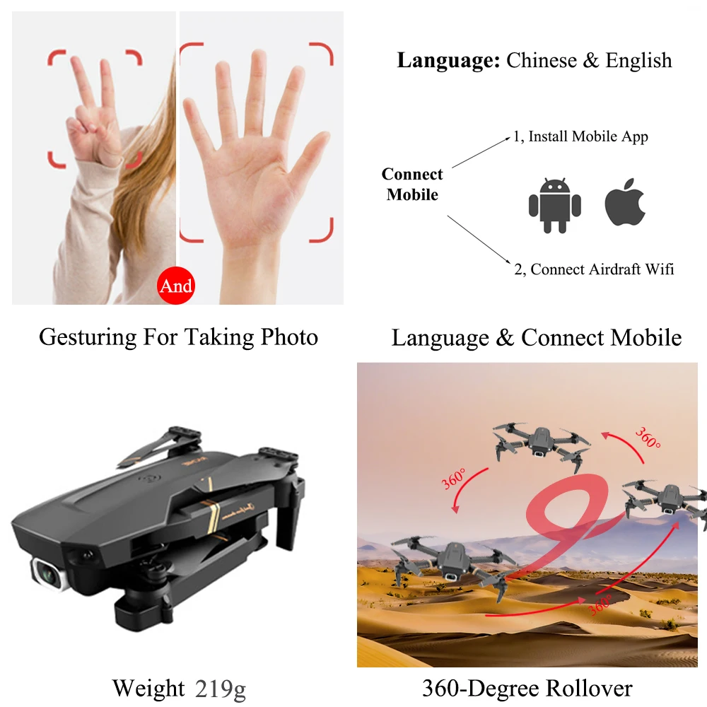 

FPV Mini Drone With Camera RC Quadcopter HD 4K Professional Photography Helicopter Remote Control Dron Kit For Kids Toys Gift