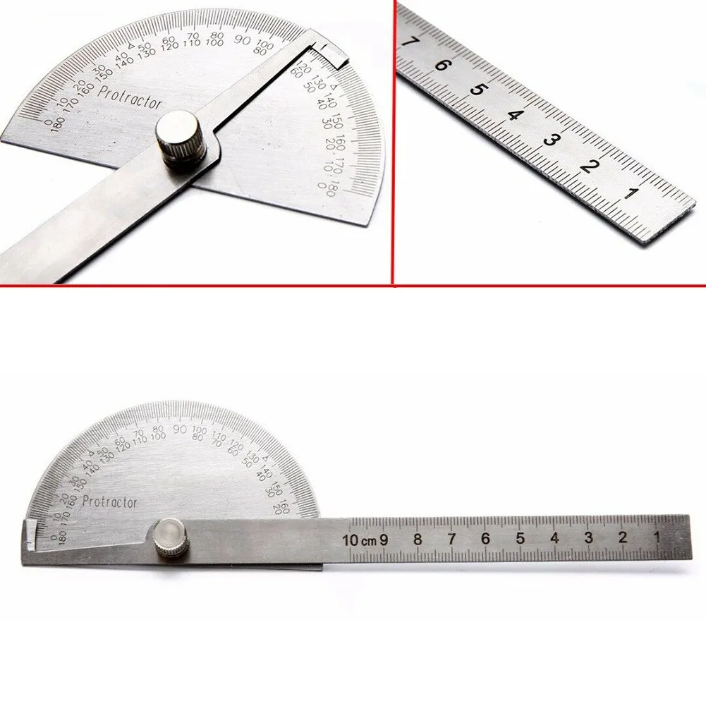 

1 шт., угломер из нержавеющей стали SAE, 0-180 °, 0-100/150 мм