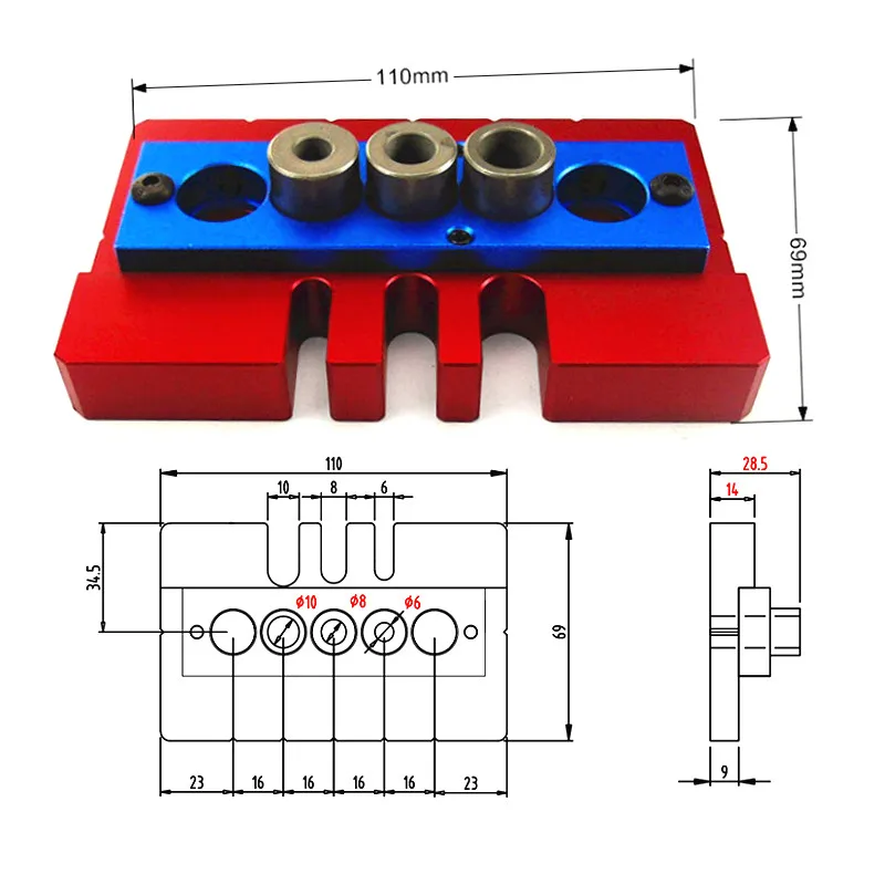 Деревообрабатывающая доска для сращивания отверстий локатор с сверлами