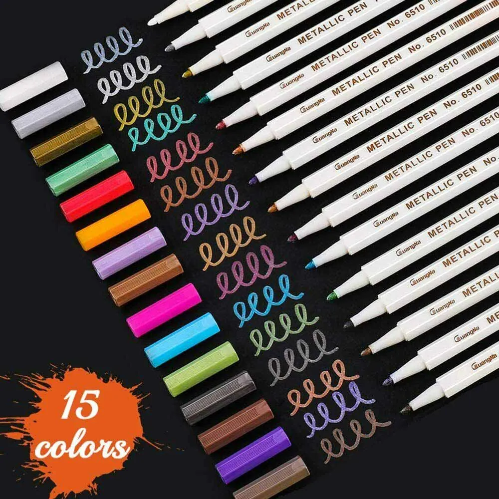 

15/12 colors Permanent acrylic paint marker pen set for stone glass metal fabric Waterproof Car Tyre Tire Tread Graffti Pen
