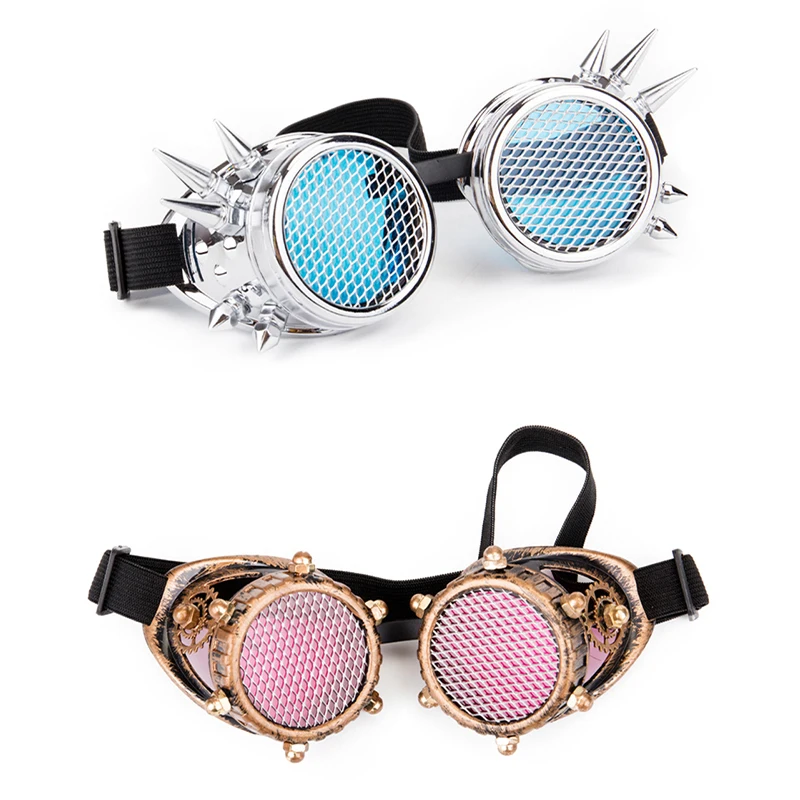 

Red Blue Lenses Steampunk Goggles With Fashion Desgin Rave Festival Party EDM Glasses Cosplay Vintage Eyewear Men Women glasses