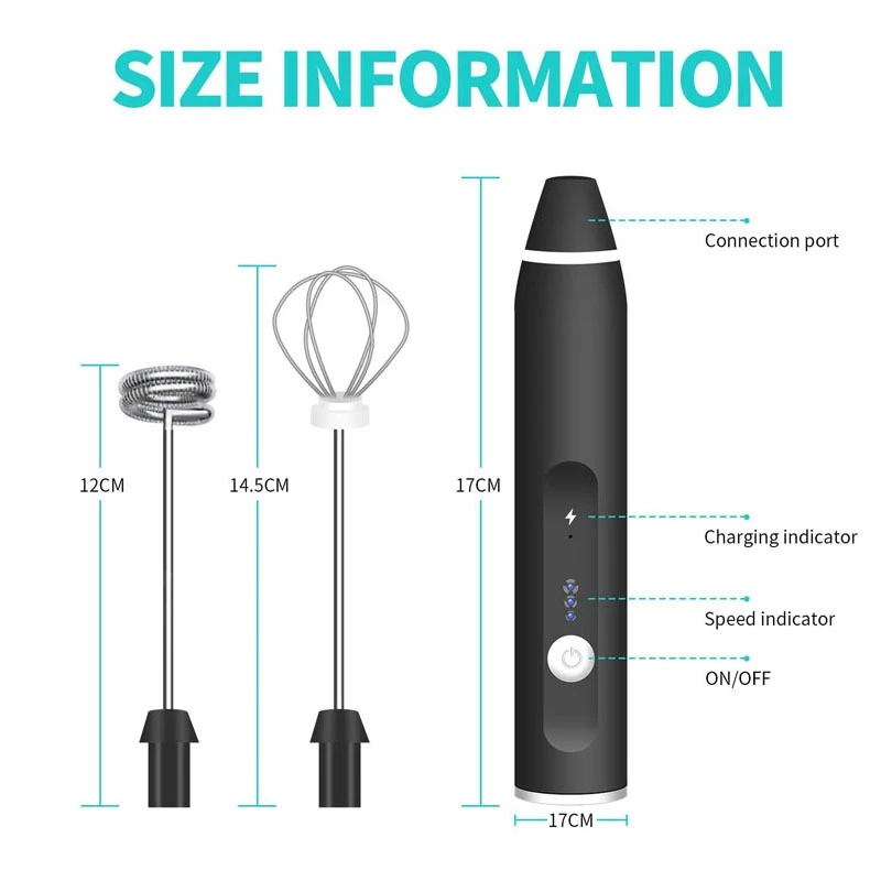 Перезаряжаемые молочной пены ручной Электрический пена 3 Скорость Регулируемый