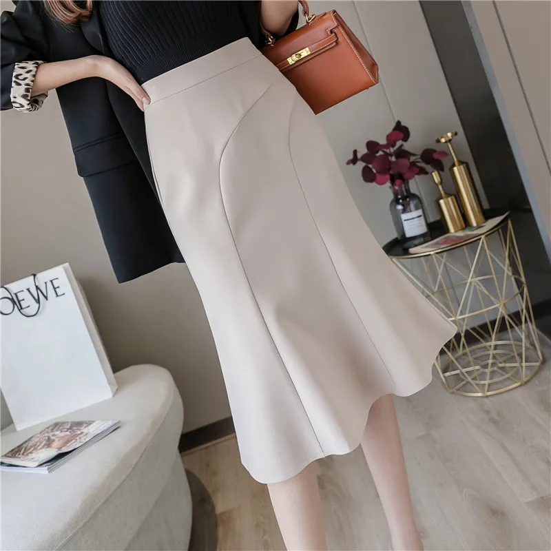 Женская юбка с оборками модная средней длины высокой талией в Корейском стиле