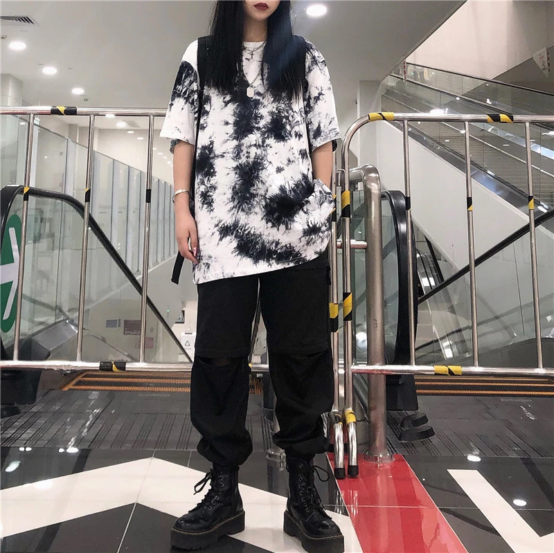 Harajuku женская летняя футболка с короткими рукавами в стиле хип хоп свободная