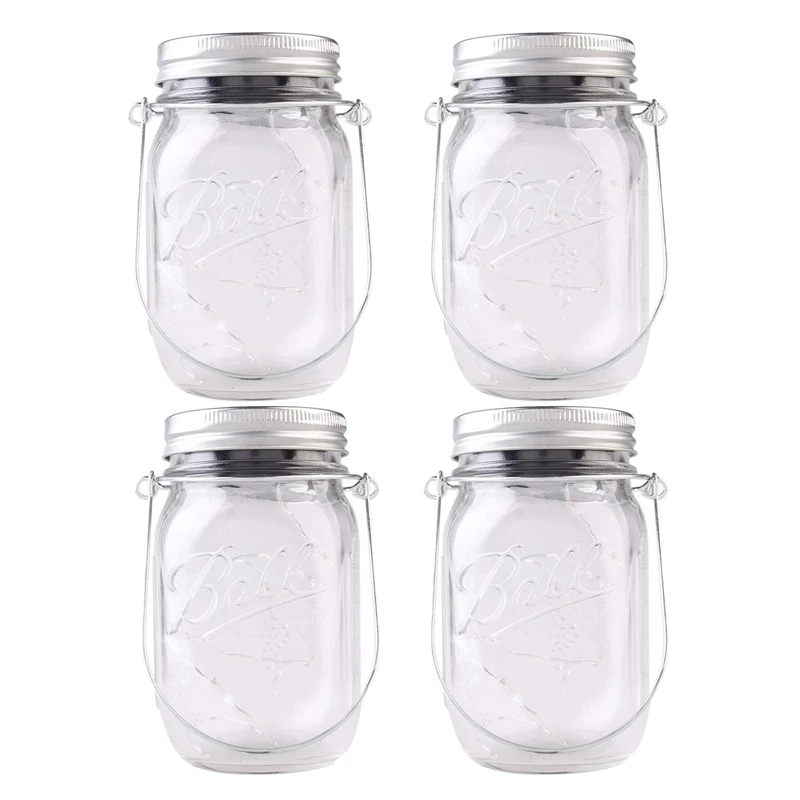 4 упак. Подвесная Солнечная банка с крышкой 10 светодиодов звездная фея светлячок