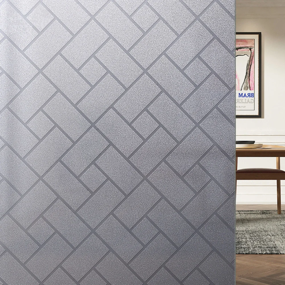 

Privacy WIndows Film Rhombic Blurry Pattern Frosted Window Sticker for Bathroom Living Room 100x45cm