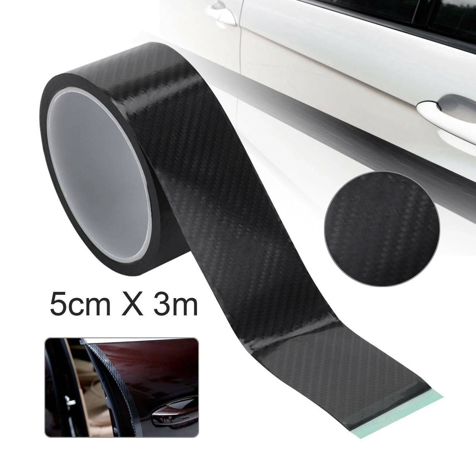 

Waterproof And Scratch Resistant 5cm Carbon Fiber Car Stickers Door Sill Scuff Anti Scratch Tape Protection Film