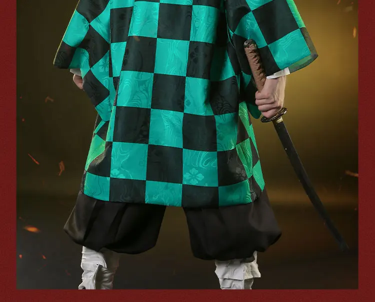 Demon Slayer Kimetsu no Yaiba Kamado Tanjiro Косплей Костюм Униформа костюмы для Хэллоуина для мальчика аниме одежда костюмы cos