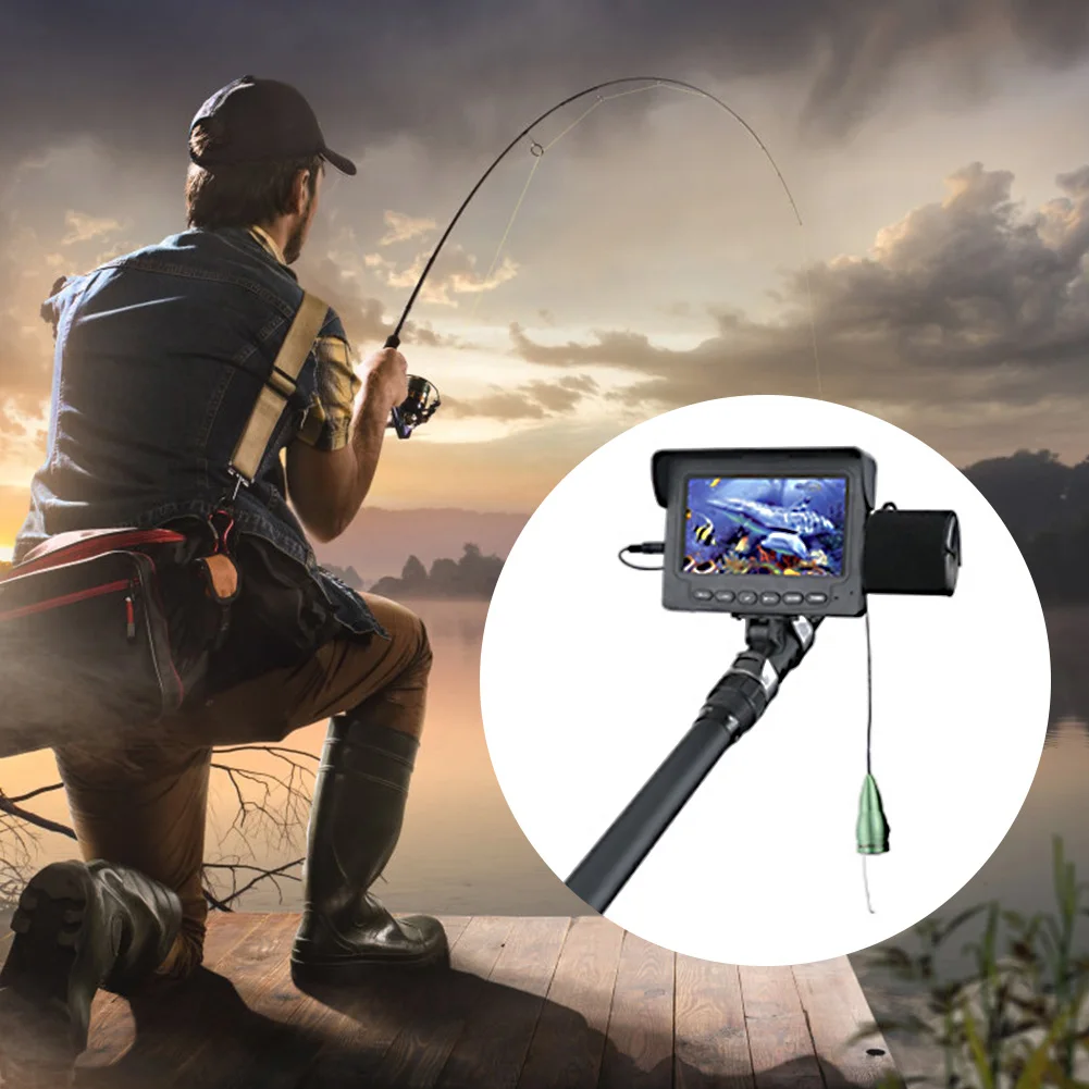 Продажа Рыболокатор, 4,3 дюйма, HD, цветная видеокамера для подводной съемки, с солнцезащитным козырьком