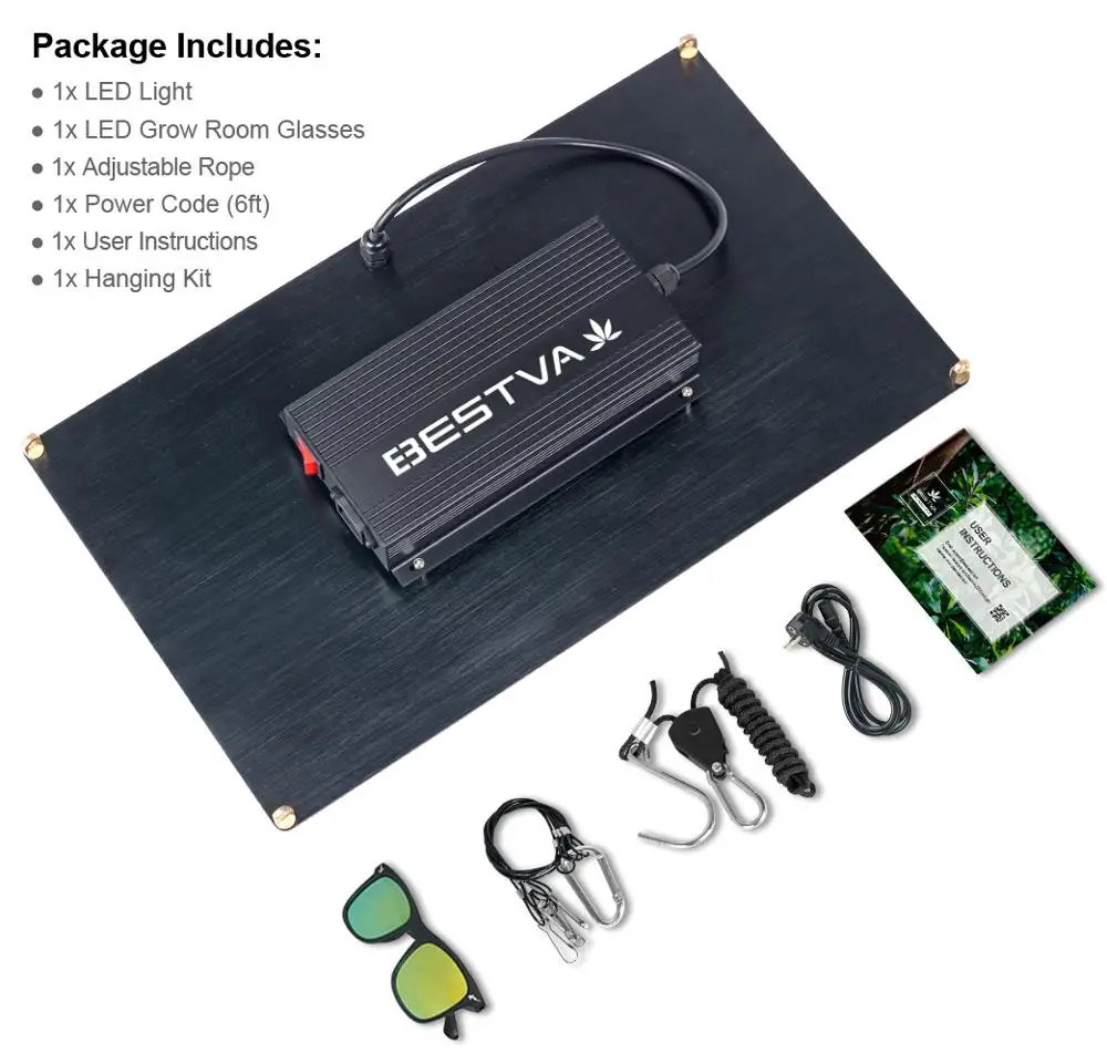 BESTVA Светодиодная лампа для выращивания растений 2000 Вт полный спектр освещение