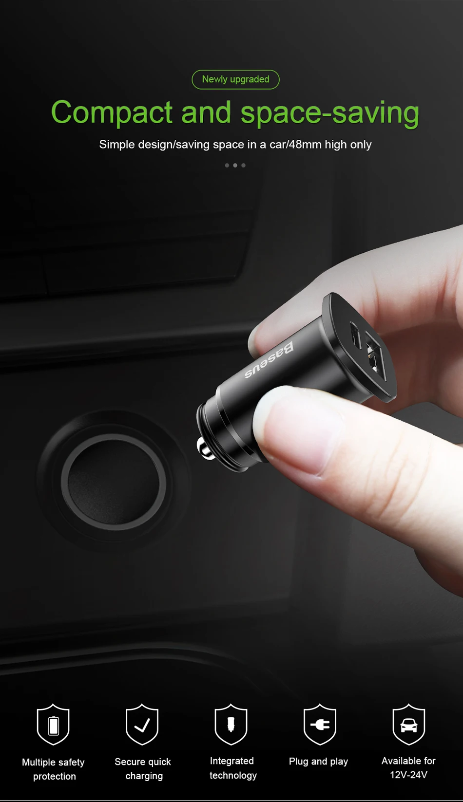 Baseus 30 Вт автомобильное зарядное устройство USB C PD быстрое зарядное устройство для iPhone 11 Pro Max Быстрая зарядка 4,0 3,0 зарядное устройство для телефона Xiaomi HUAWEI samsung