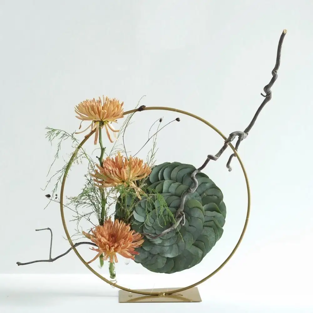 

Новый переносной венок из кованого железа с двумя кругами, украшение для дома на Рождество и свадьбу, большой свадебный венок