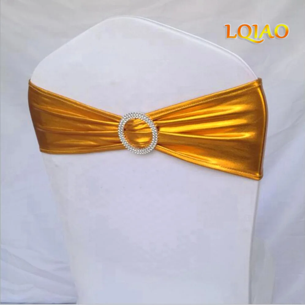 Чехол для стула с бронзовым покрытием эластичный пояс из спандекса пряжкой