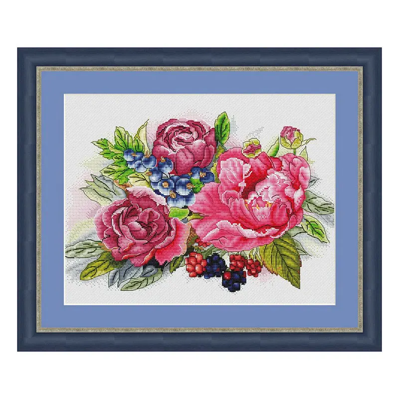 Набор для вышивки крестиком домашнего декора новый продукт B1577 ягоды пион