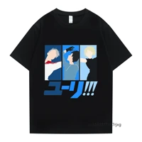 skaters yuri on ice t shirts street anime streetwear short sleeve breathable printed casual t shirt harajuku o neck