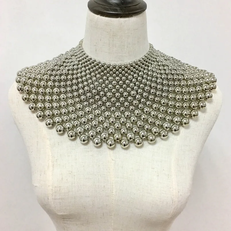 4695 Silver Necklace MANILAI Punk Alloy Torque Choker Necklaces For Women Maxi Jewelry Africa Big Collar Statement Necklace Boho Collier Femme - Metal Color: 4695 Silver Necklace