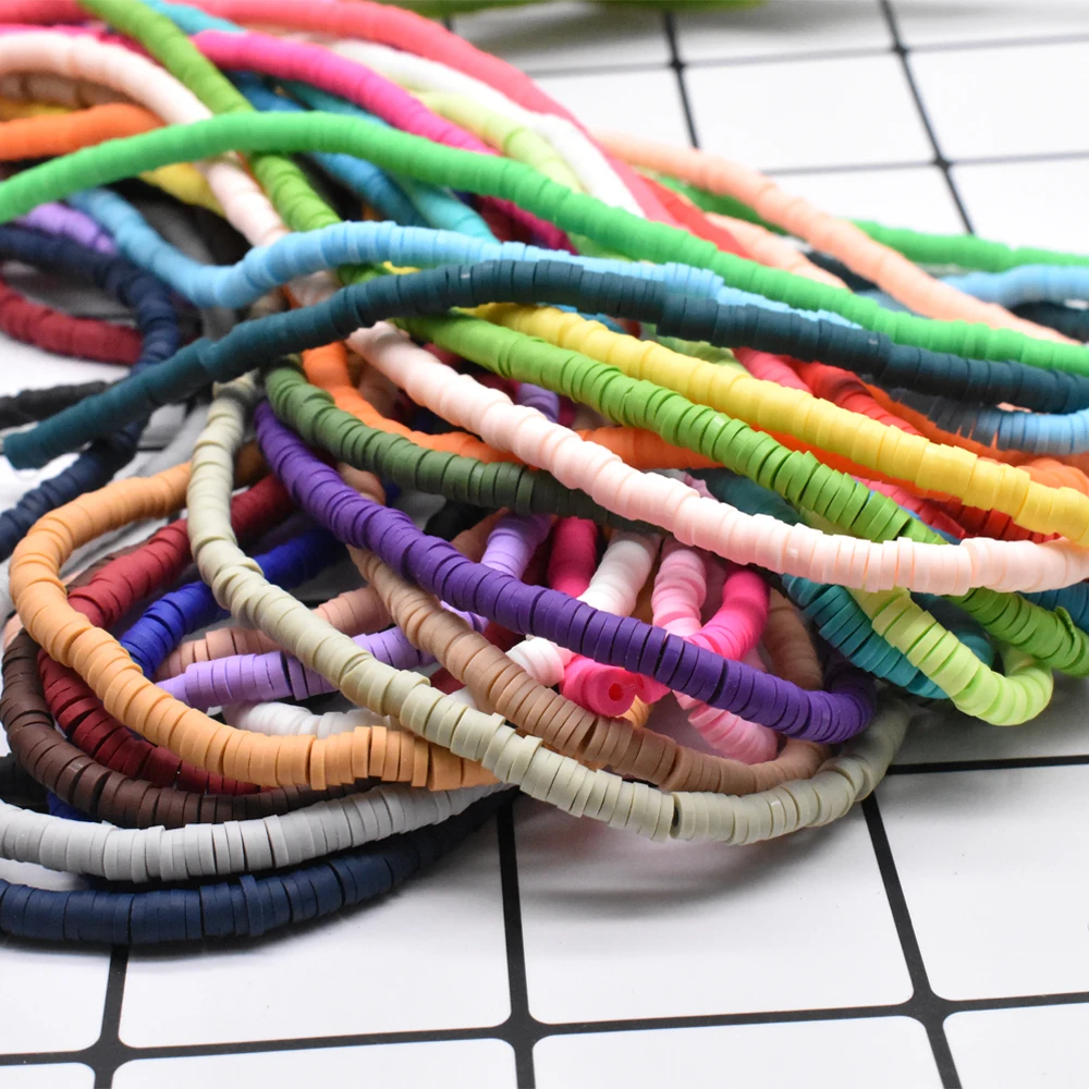 Бусины из полимерной глины ручной работы плоские круглые бусины с отверстием