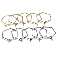 30pcslot stainless steel gold plated big circle wire hoops loop earrings diy dangle earrings hoop jewelry making accessories