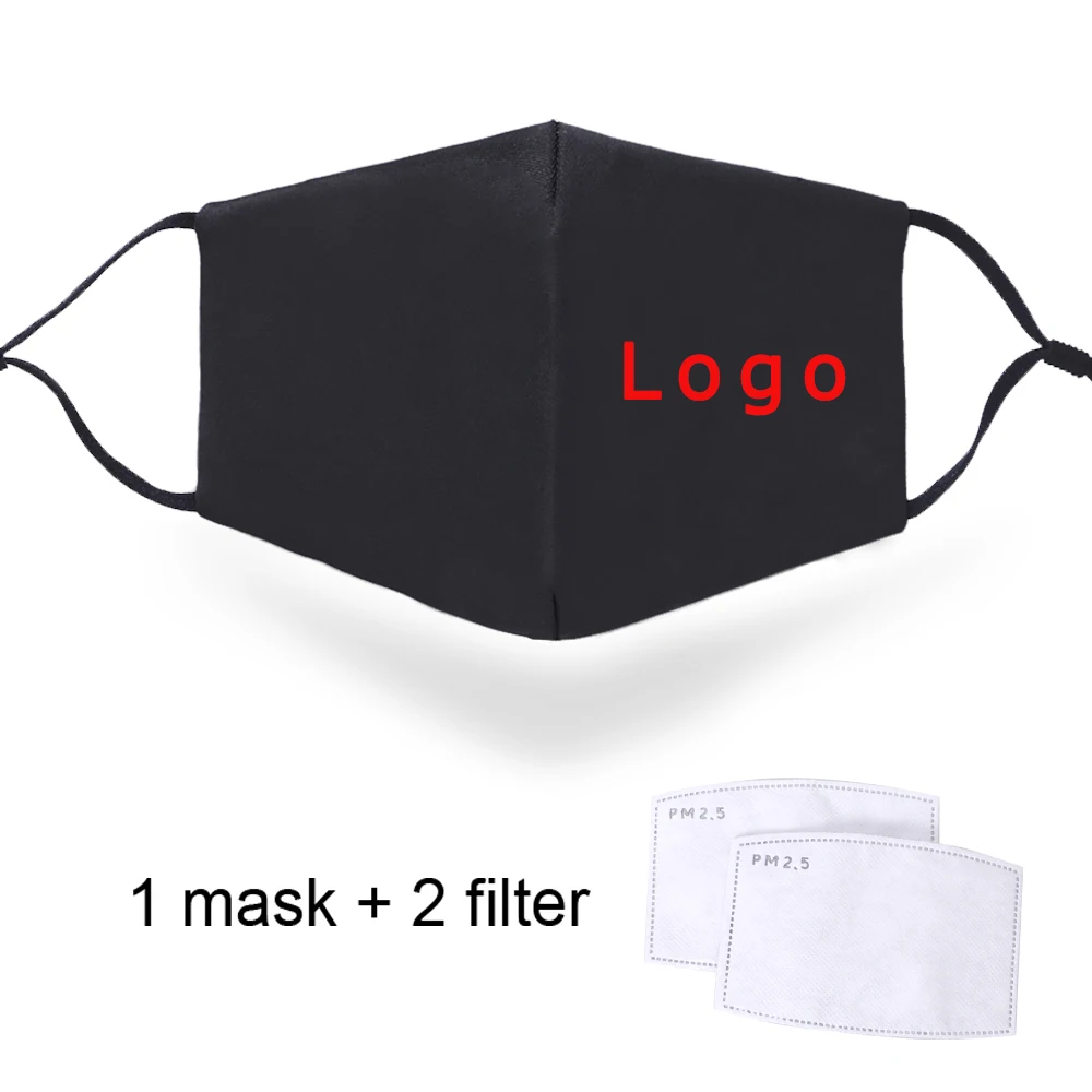 

Customzied Logo Masks With PM2.5 Filters Adult Reusable Washable Mouth-muffles Adjustable Dustproof Facemask Man Woman Face mask