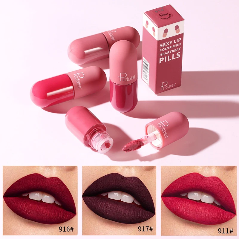 Лидер продаж 18-цветная мини-капсула для глазурования губ бархатная