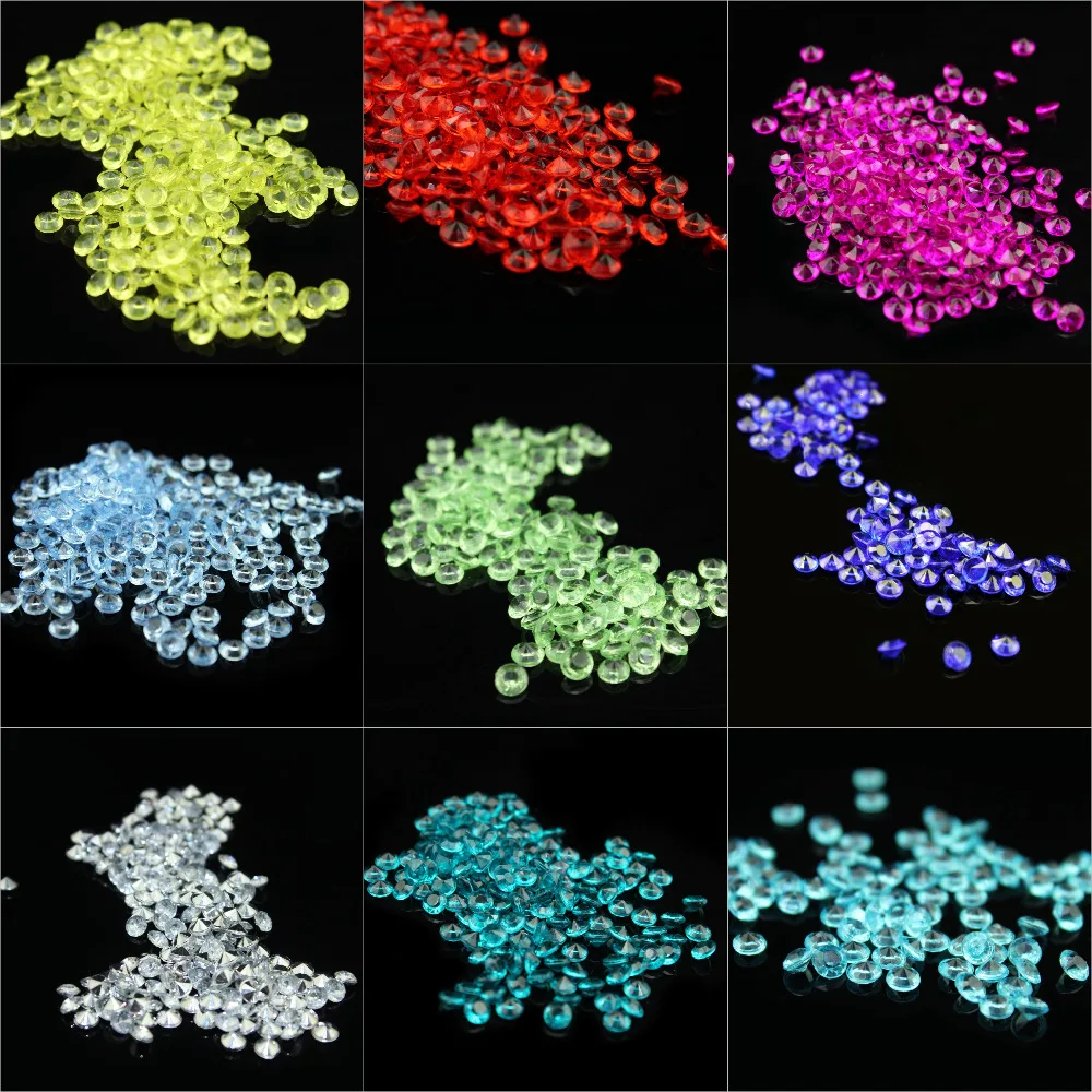 Новый 500 шт 8 мм прозрачный акриловый алмаз для свадьбы конфетти украшения стол