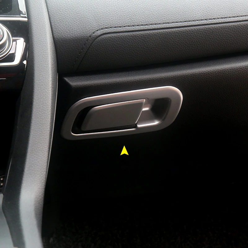 

WELKINRY For Honda Civic 2016 2017 2018 2019 generation 10 ABS chrome copilot cubby hole glove compartment door handle bowl trim