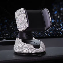 Crystal Rhinestones Car Vent Phone Holder Air Vent Universal Car Mobile Phone Holder Dashboard Phone Holder Pink Car Accessories