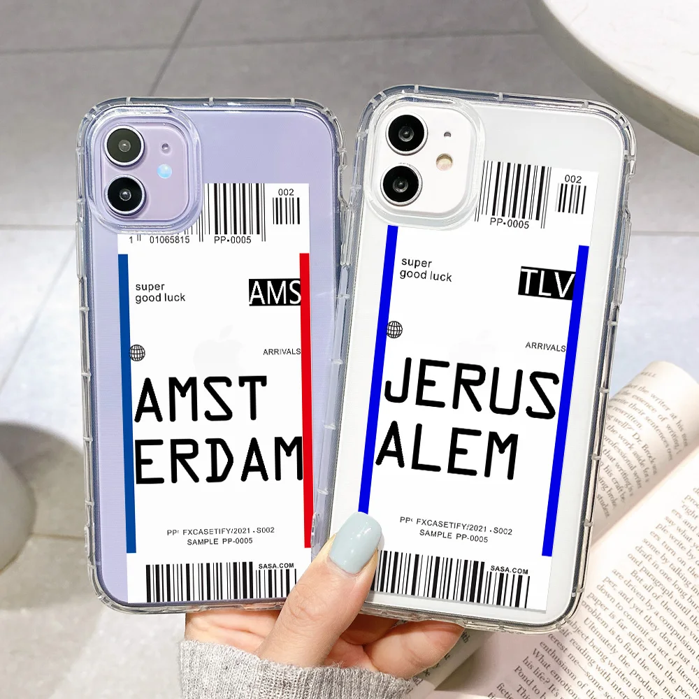 

For iPhone 11 Case Hot travel Air ticket Phone Cover For iphone 11 Pro XR X XS Max 6S 6 7 8 Plus SE 2020 12 Mini Max soft shell