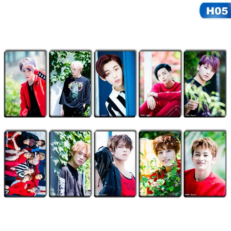 H05 10 шт./компл. k-pop NCT 127 мини-альбом карты с кристаллами наклейки автограф фотокарты бумажные карты - Цвет: H05