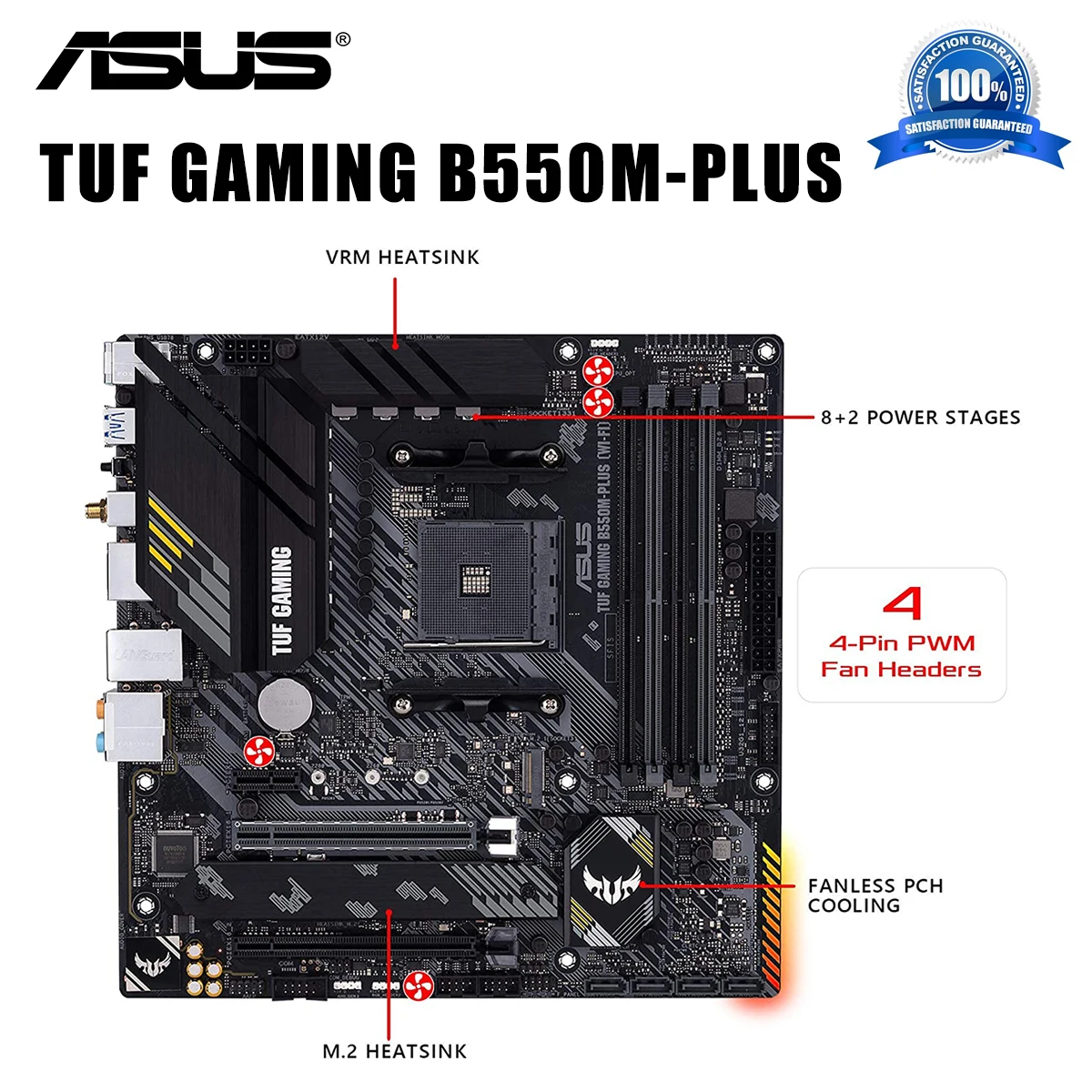 Verkaufen Buchse AM4 Asus TUF GAMING B550M-PLUS Motherboard DDR4 128GB PCI-E 4,0 M.2 AMD Ryzen Cpu Overlocking AMD B550 Placa-Mãe AM4 Neue
