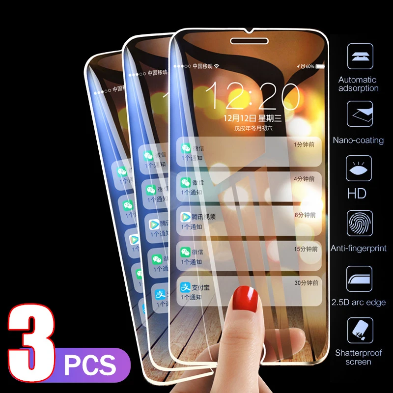 Защитное стекло для iPhone закаленное с полным покрытием 11 Pro Max 7 8 6 6s Plus 5 5S SE X XS XR 3