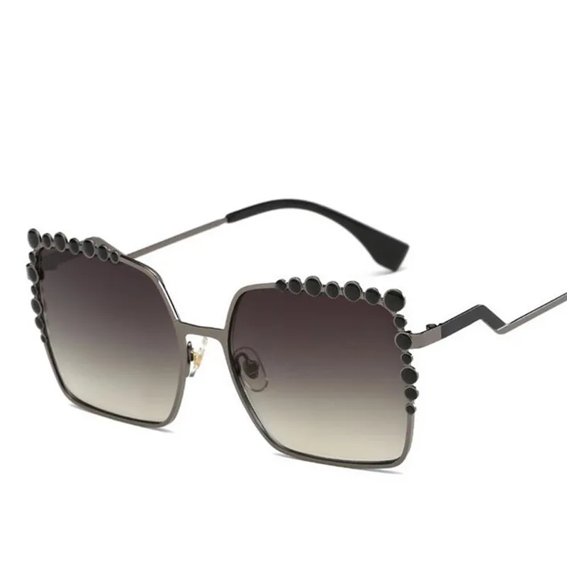 Emosnia Квадратные Солнцезащитные очки Modis Oculos De Sol Feminino с каменной оправой роскошные женские брендовые дизайнерские солнцезащитные очки UV400 Винтажные - Цвет линз: C1 Black Gray