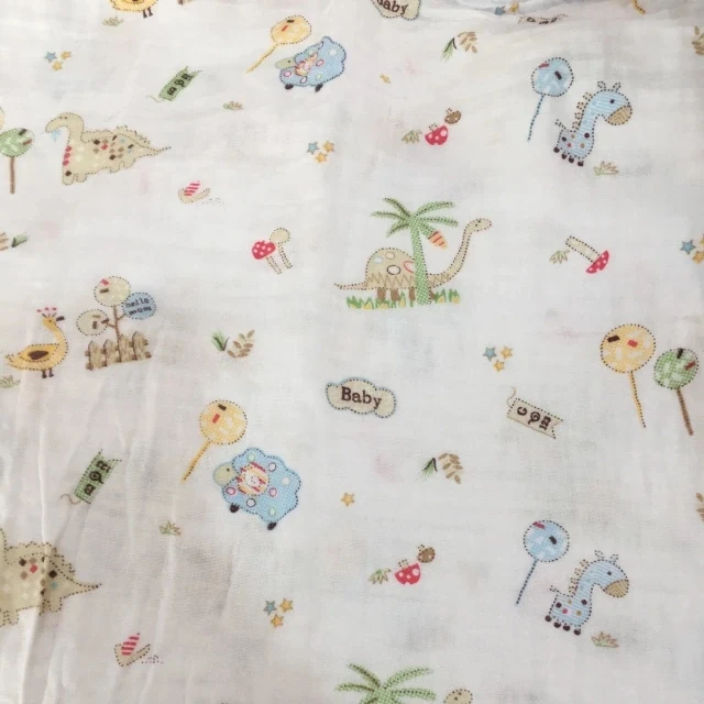 1 2pcs/set Newborn Baby Blanket Cotton Bamboo Blanket Cartoon Patterns Multi-use Infant Towel Baby Muslin Swaddle Wrap - Цвет: 1