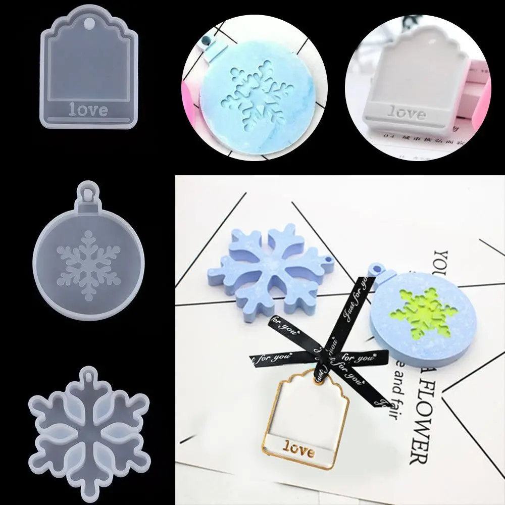 

Snowflake Jewelry Making Tools Hanging Tags Crystal Resin Mold Epoxy Resin Molds Silicone Mould Xmas Ornament