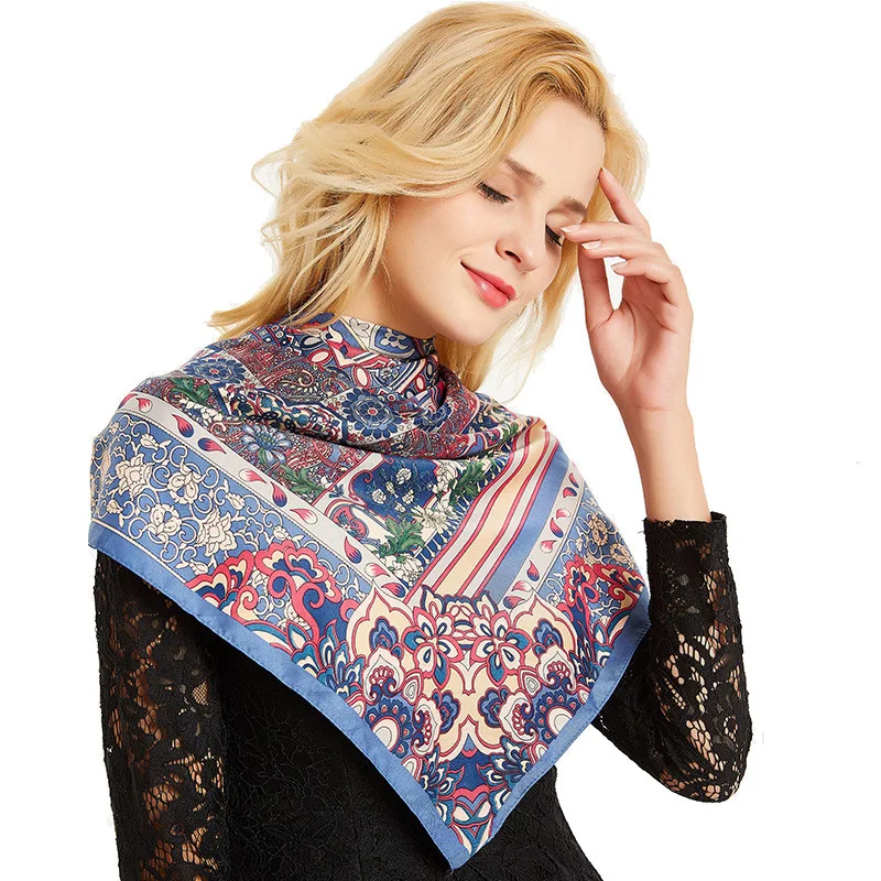 

Mulberry Scarf Women Silk Scarf Luxury Shawl Scarves Beach Cover-ups Bandana Hijabs Bufand de seda Foulard en soie solar playa