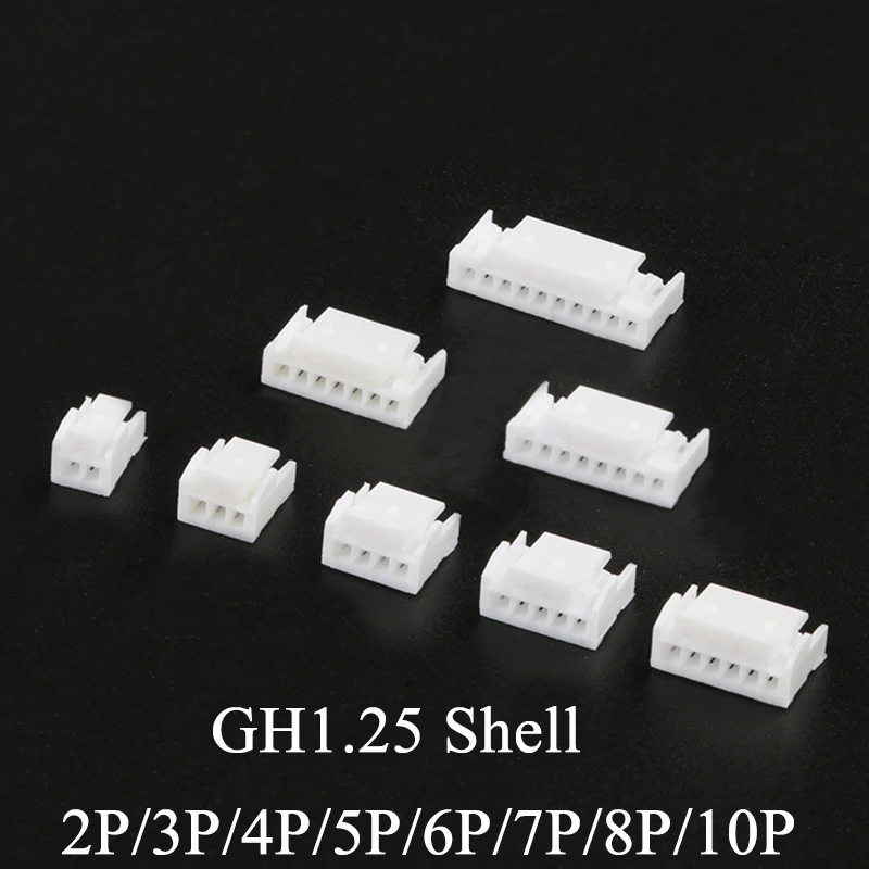 50 шт. GH коннектор 1 25 мм Шаг JST GH1.25 корпус с замком 2P 3P 4P 5P 6P 7P 8P 10P|Соединители| |
