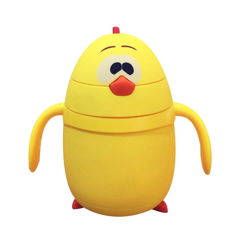 

Cute Chick Thermos Cups Cartoon Chicken Drinking Bottle Portable Glass Water Bottle to School Children Straws Cup Creative Gift