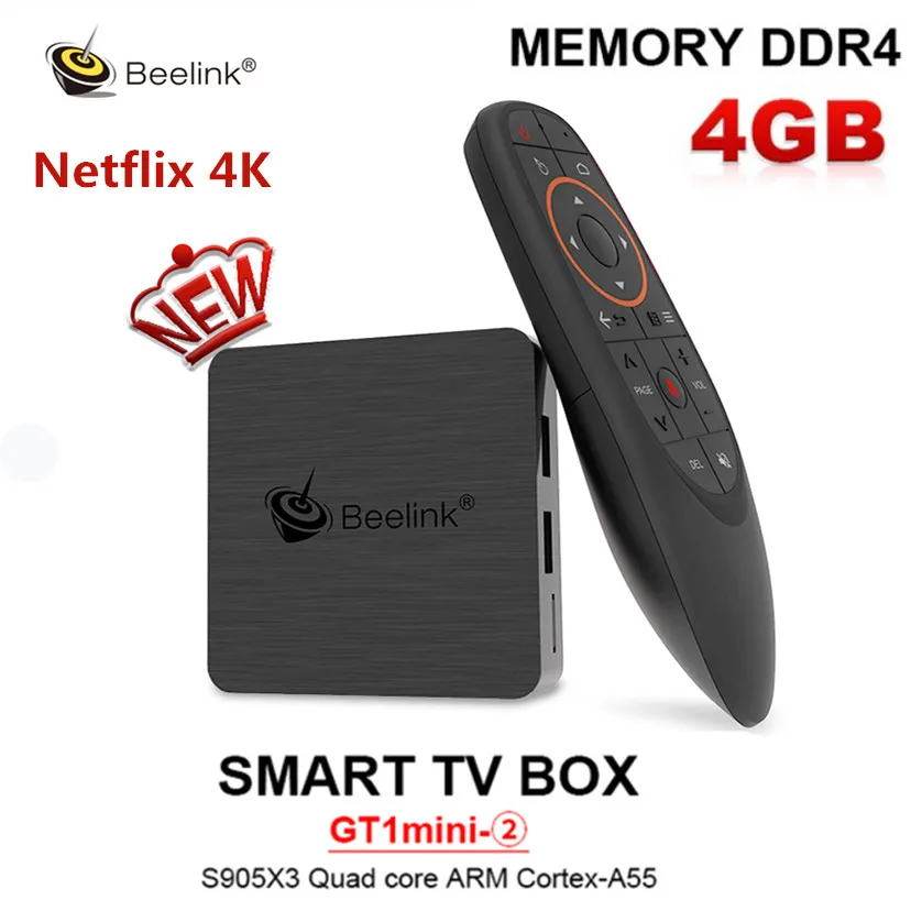 Beelink GT1 mini-2 смарт-поддержка ТВ-коробок Netflix 4K IPTV Amlogic S905X3 Android 9 0 4 Гб 64 г Голосовое