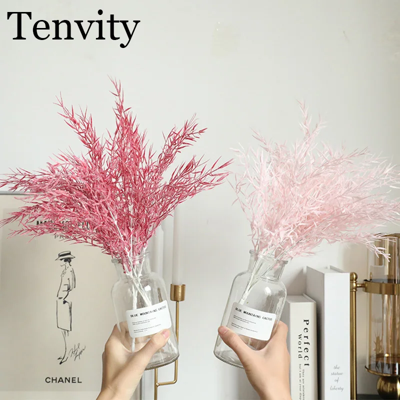 Красивые Искусственные цветы Пластиковые бамбуковые листья трава Плотный туман