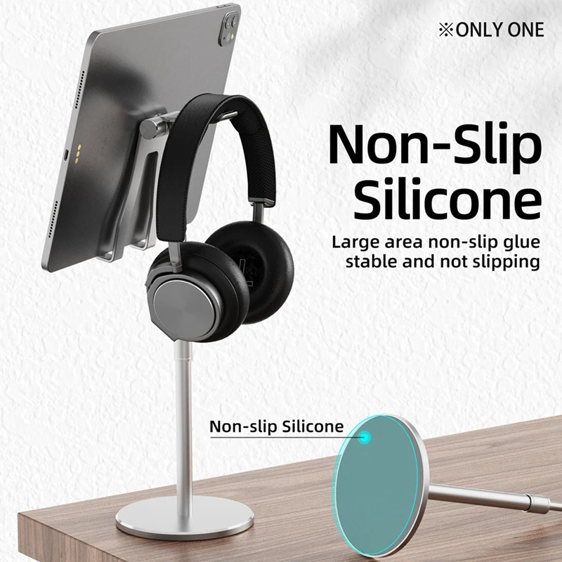 

Универсальная модная вешалка для наушников Подставка для наушников Держатель для наушников 2 в 1 Телескопическая стабильная стойка держате...