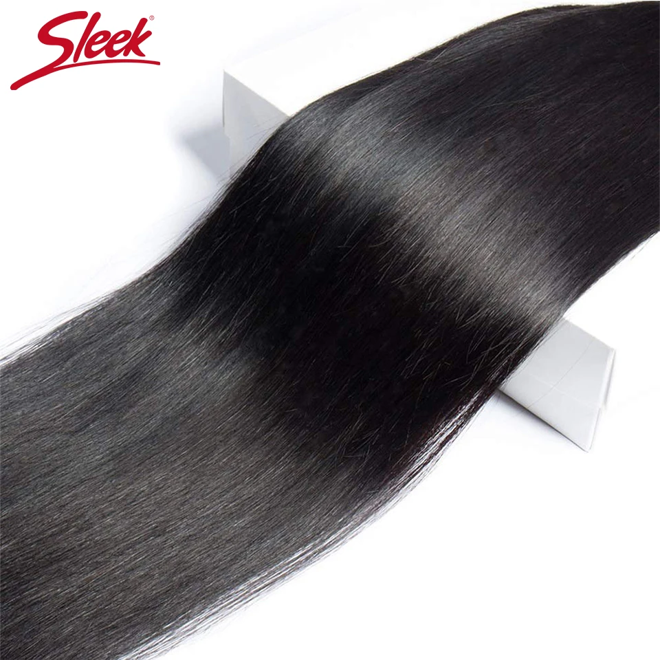

Sleek 30 32 34 36 inch Straight Brazilian Hair Weave Bundles 100% Natural Human Hair 1 3 4 Bundles Double Wefts Thick Remy Hair