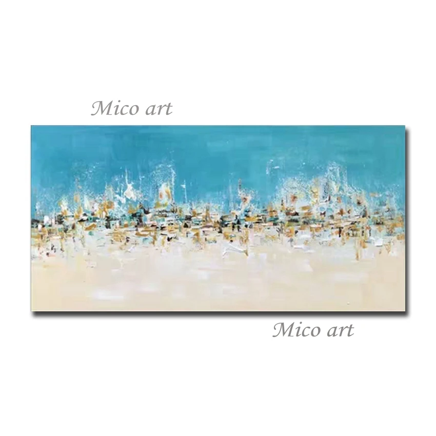

Heavy 100% Hand Drawn Abstract Textured Blue Oil Painting Canvas Art Unframed Wall Decoration Free Shipping Paintings Artwork
