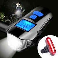 waterproof bicycle front light with red taillight