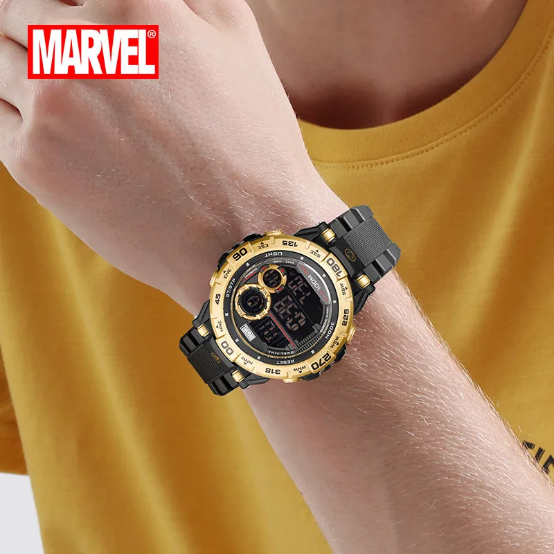 Disney MARVEL мужские цифровые наручные часы многофункциональные большой циферблат