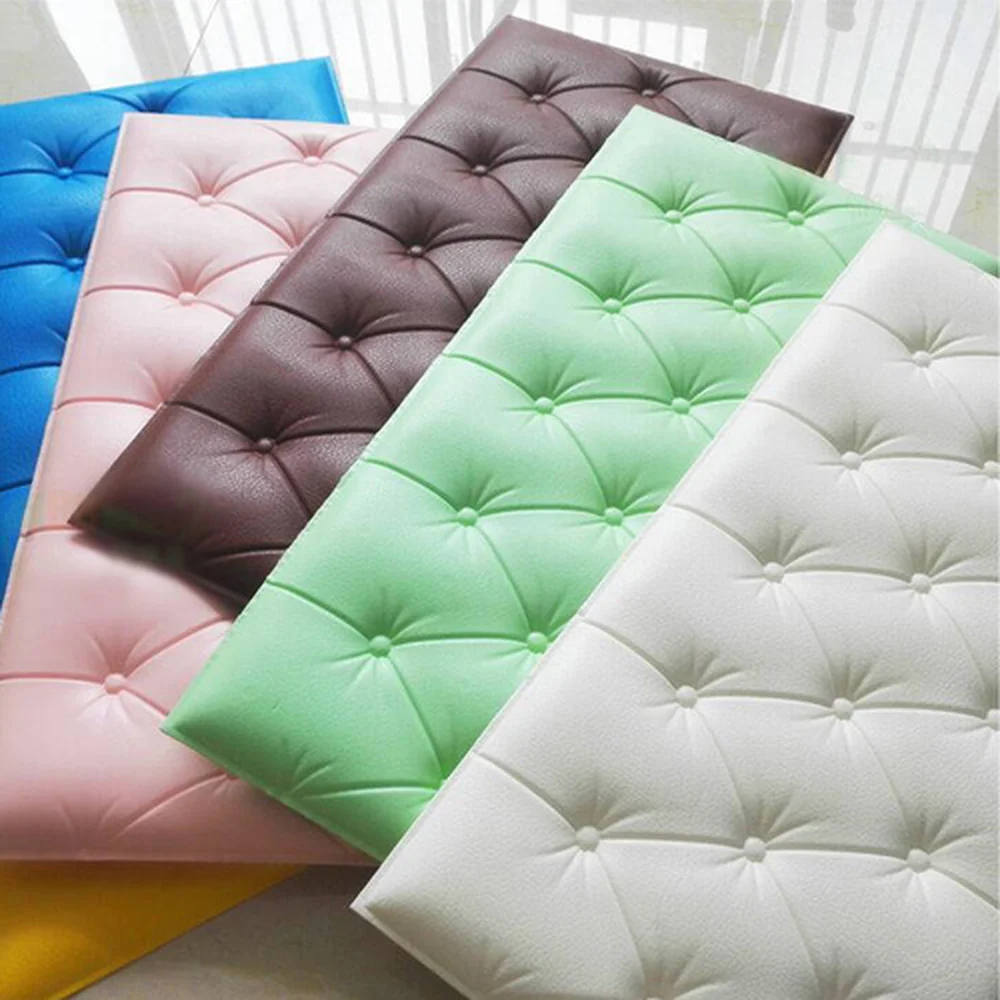 

1pcs Soft Imitation Leather Wall Sticker Living Room Bedroom TV Background Wall Self Adhesive Wallpaper Imitation Ceramic Tile