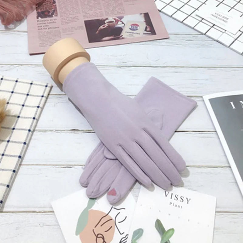 Female Winter Warm Driving Gloves Women Thin Cashmere Embroidery Elasticity Cycling Windproof Touch Screen Finger H16 | Аксессуары для