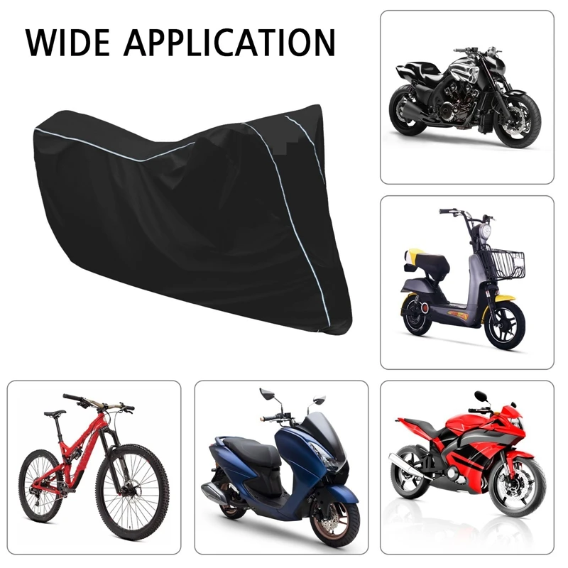 Motorcycle Cover All Weather Waterproof Motorcycle Bike Cover Outdoor Protection with Reflective Strips